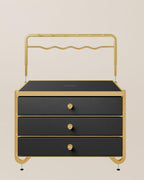 Schmuckschachtel - Schmuckschachtel - 3 Schichten mit Schubladen - schwarzes Gold