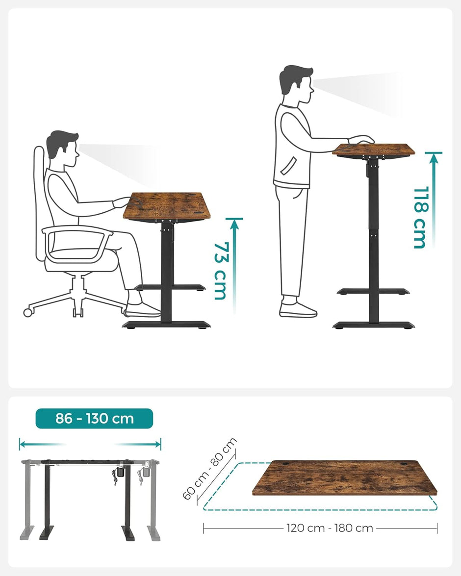 Elektrischer Schreibtisch – höhenverstellbar – 60 x 120 cm