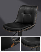 Barhocker - 2 - mit Rückenlehne - Tinte schwarz