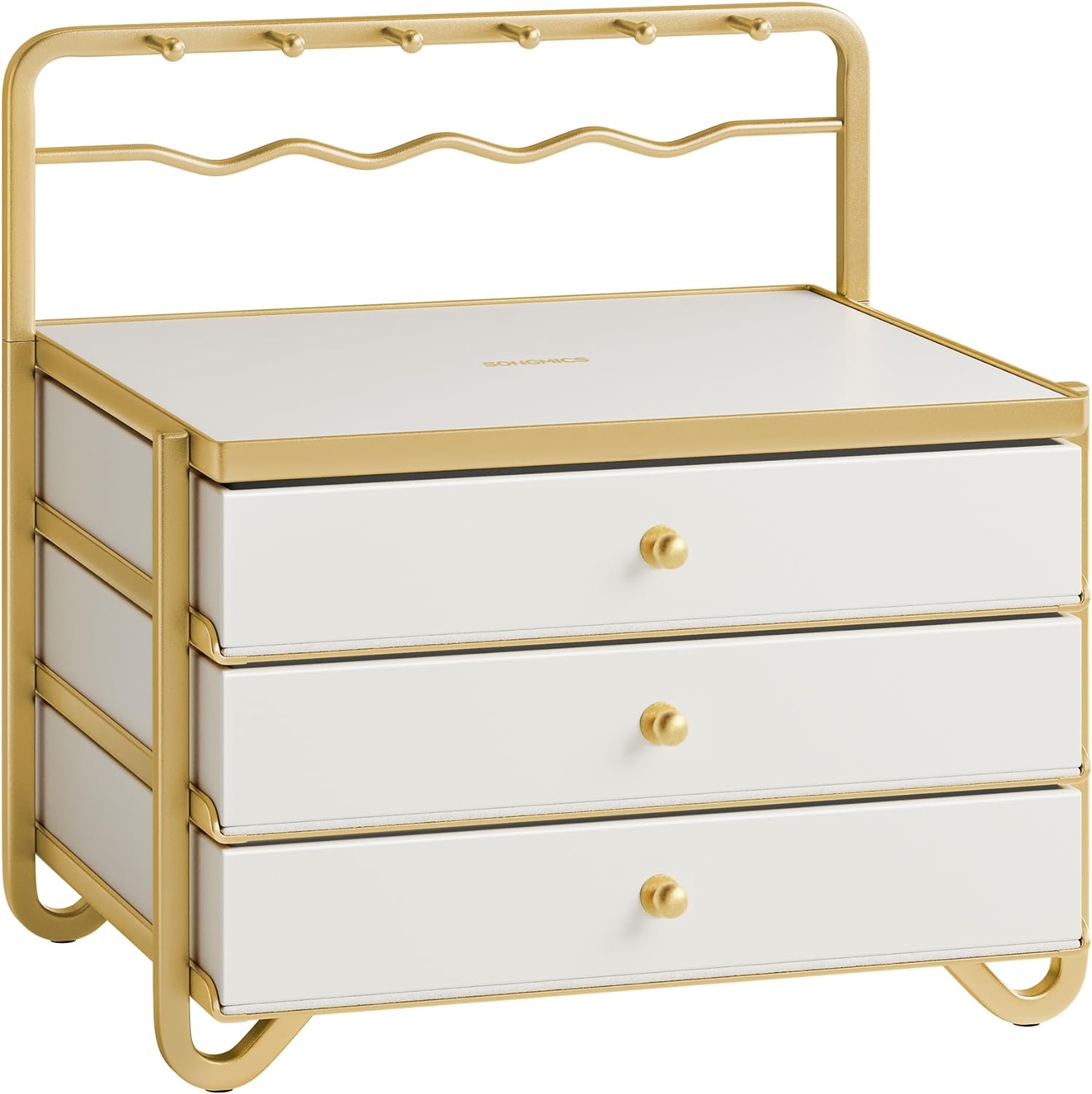 Schmuckschachtel - Schmuckschachtel - 3 Schichten mit Schubladen - schwarzes Gold