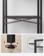 Bücherregal - Wohnzimmerschrank - mit 4 Levels - offene Regale - Schwarz