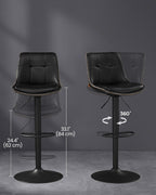 Barhocker - 2 - mit Rückenlehne - Tinte schwarz