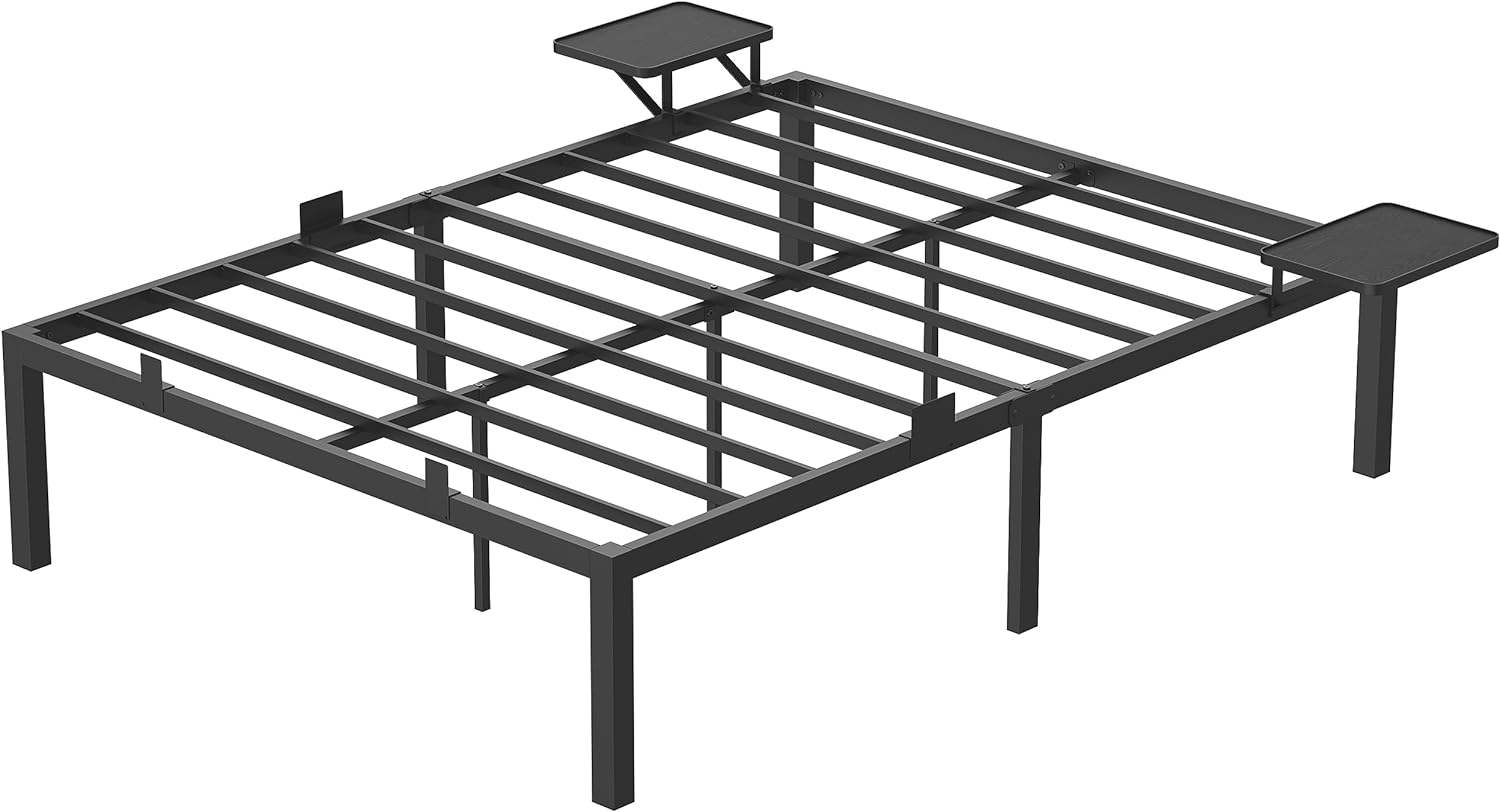 Bettrahmen - Metallrahmen - Doppelbett - 190 x 140 cm - schwarz