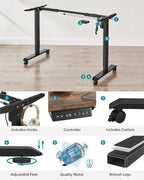 Deskframe - elektrisch einstellbar - mit Rädern