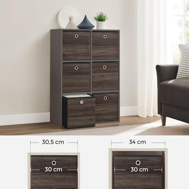 Aufbewahrungsboxen - Aufbewahrungsboxen - Set von 6 - Dunkelbraun