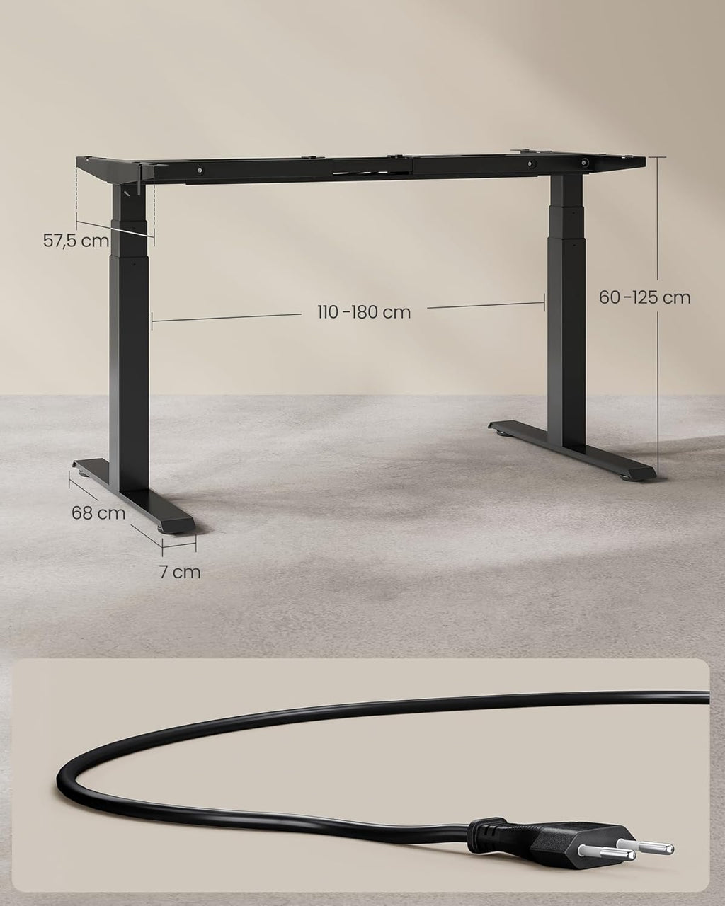 Höhe - einstellbarer Schreibtisch - mit Speicherfunktion - mit Rädern