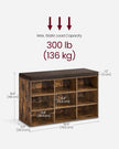 Schuhschrank - Schuhbank - 9 Fächer - mit Sitz - aus Holz - braun