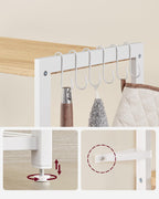 Küchenständer - Küchenschrank - Aufbewahrungsschrank - 4 Level - Metallrahmen - Holzbretter - Weiß