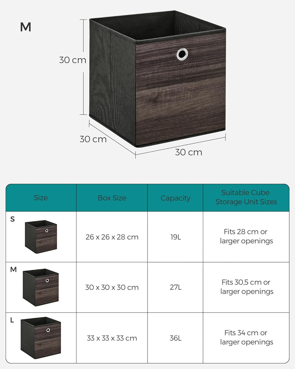 Aufbewahrungsboxen - Aufbewahrungsboxen - Set von 6 - Dunkelbraun