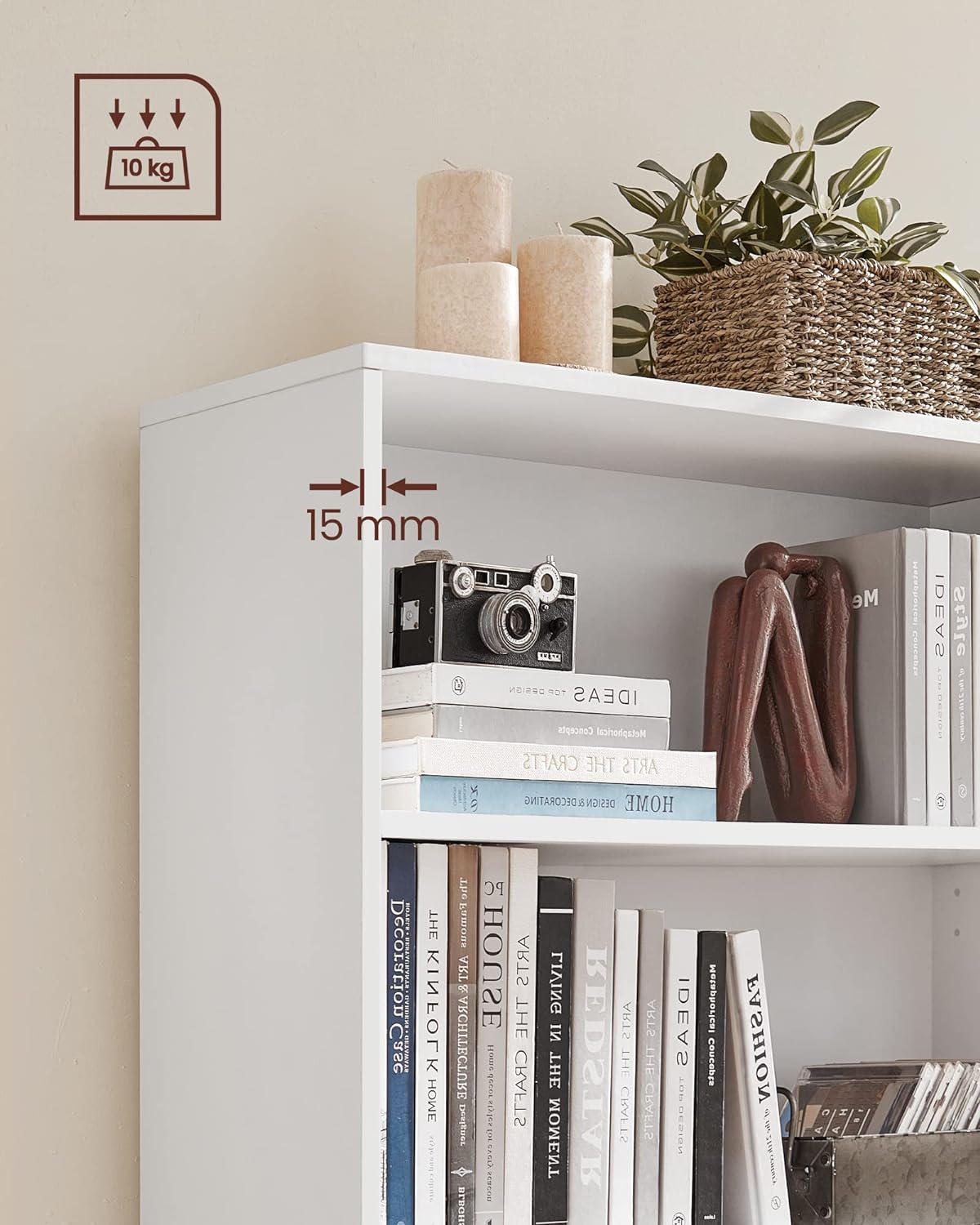 Bücherregal - Aufbewahrungsschrank - 3 Level - Van Hout - Weiß