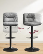 Barhocker - 2 - Stiftsitz - rotbar - grau