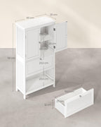 Badezimmerschrank - Wohnzimmerschrank - Türen - 2 Schubladen - Van Hout - Weiß