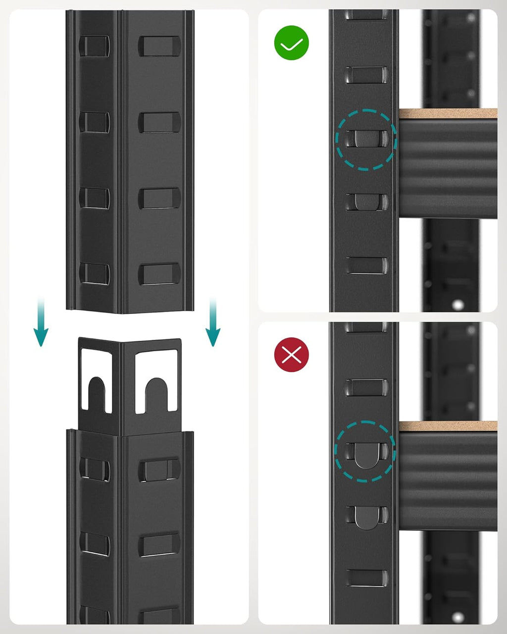 Kleine Rackbox - Wohnzimmerschrank - extra stark - 5 Level - Schwarz