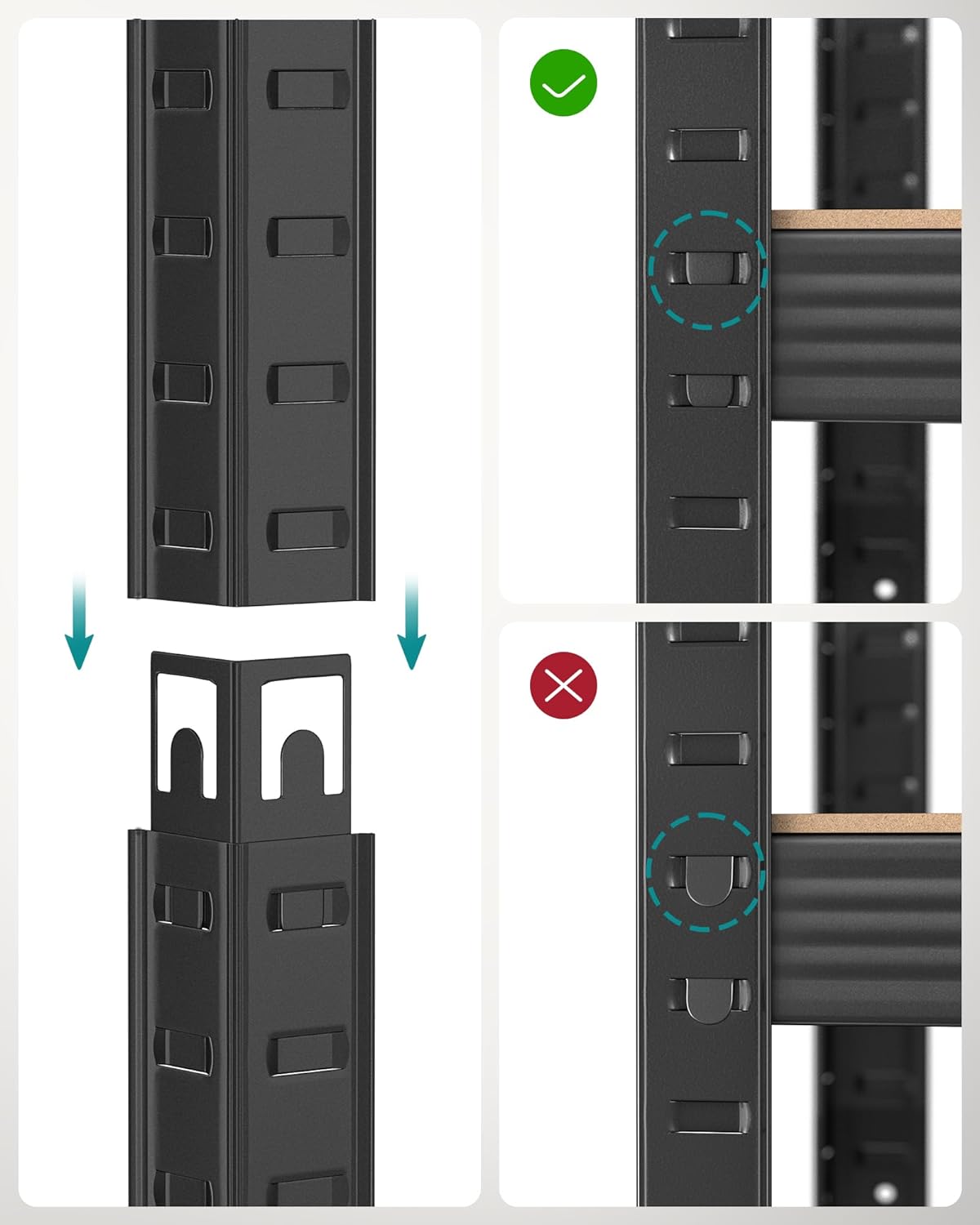 Kleine Rackbox - Wohnzimmerschrank - extra stark - 5 Level - Schwarz