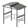 Grillpaviljong – Utomhus Grillöverbyggnad med Sidobord för Trädgårdspaviljong metall – 248 x 150 x 232 cm – Svart