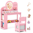 Barnsminkbord – med belysning Prinsessans frisörbord och stolsset lådor – 2 – Rosa