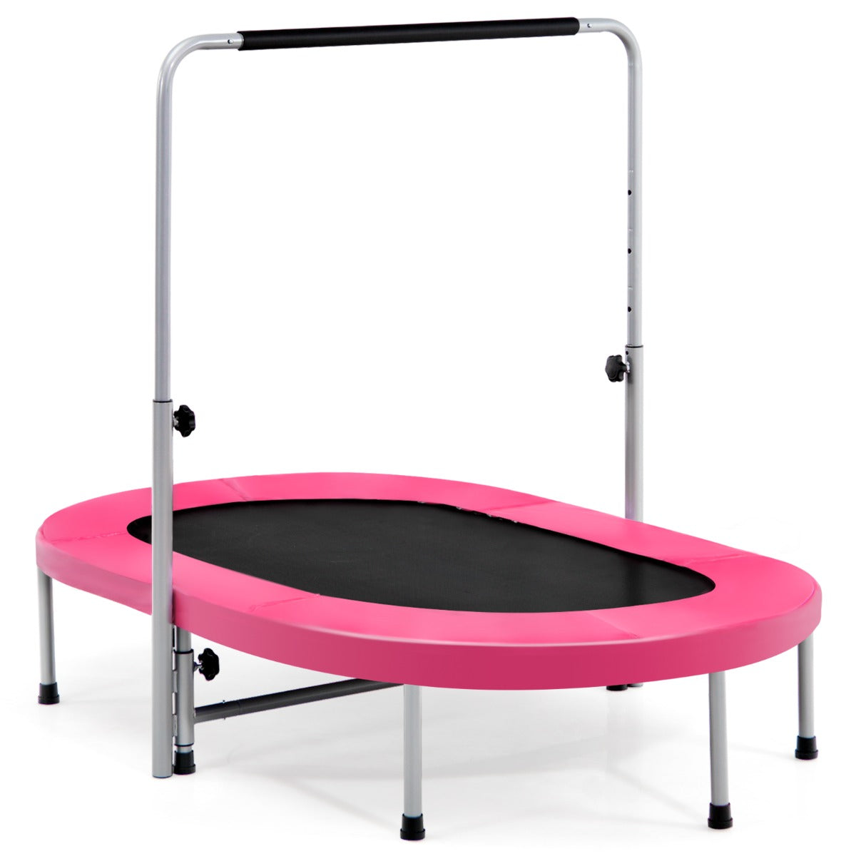 personer – trampolin med höj och sänkbart handtag mini – 2 154 x 90 x 92-132 cm – Rosa