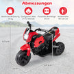 6V – Barnmotorcykel Hjul Elektro Med LED Scheinwerfer Fotpedal Batteridriven Lekfordon – 3 – Röd