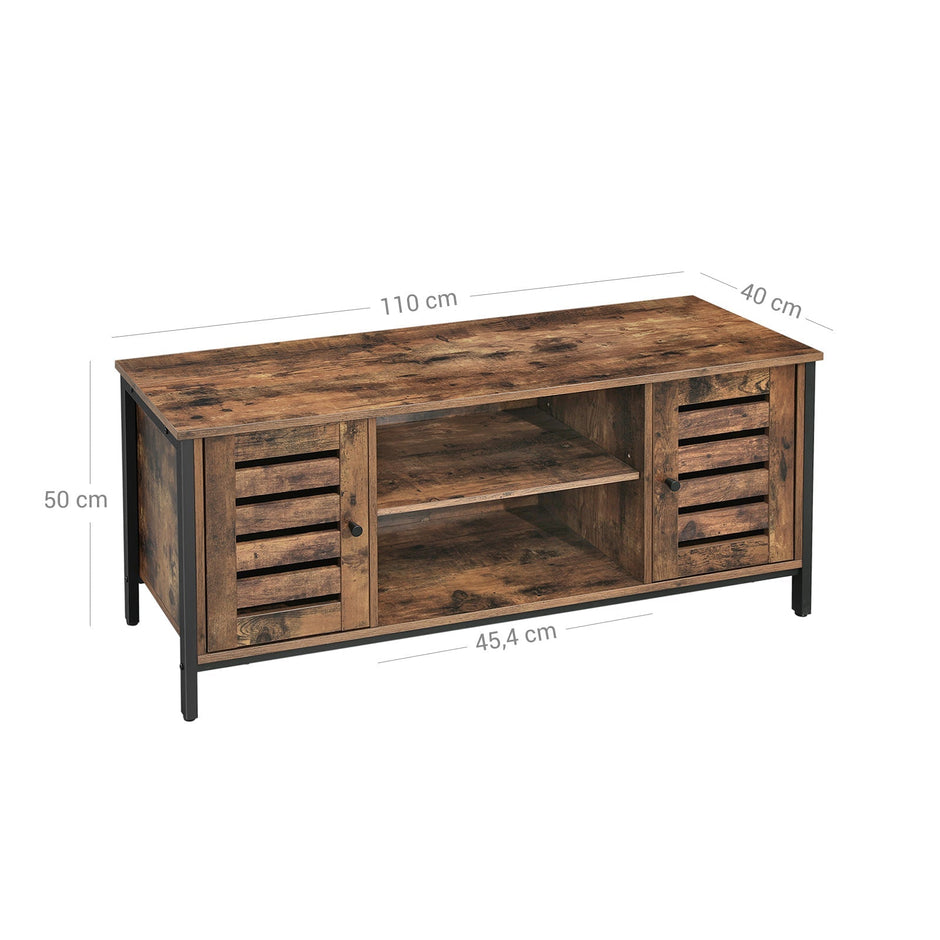 TV -Möbel - Couchtisch - mit 2 Schränken und 2 Regalen - dunkelbraun