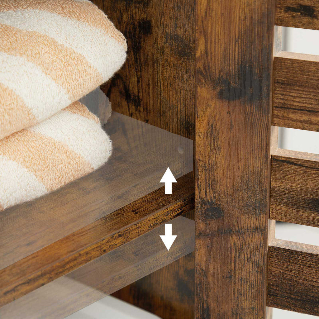 Badezimmerschrank - Holzschrank - 2 französische Türen - Brown