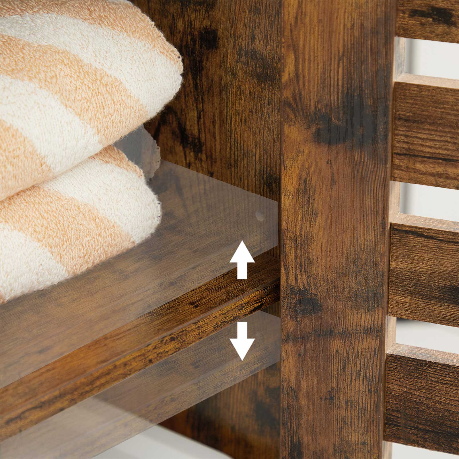 Badezimmerschrank - Holzschrank - 2 französische Türen - Brown