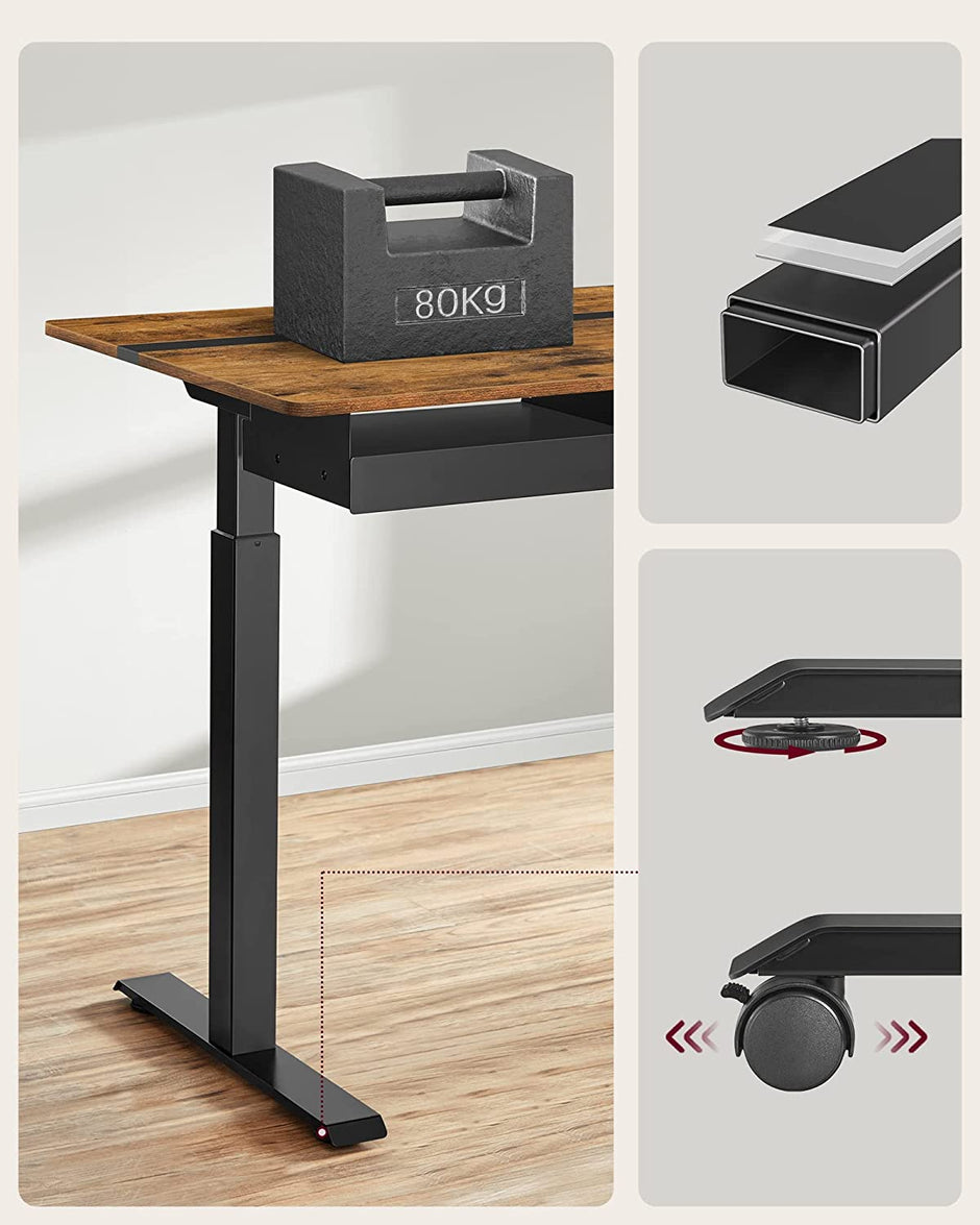 Elektrischer Schreibtisch – höhenverstellbar – mit Sockel