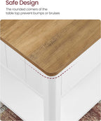 Couchtisch - Wohnzimmertisch - Sofa -Tisch - mit 2 großen Schubladen - braunes Weiß