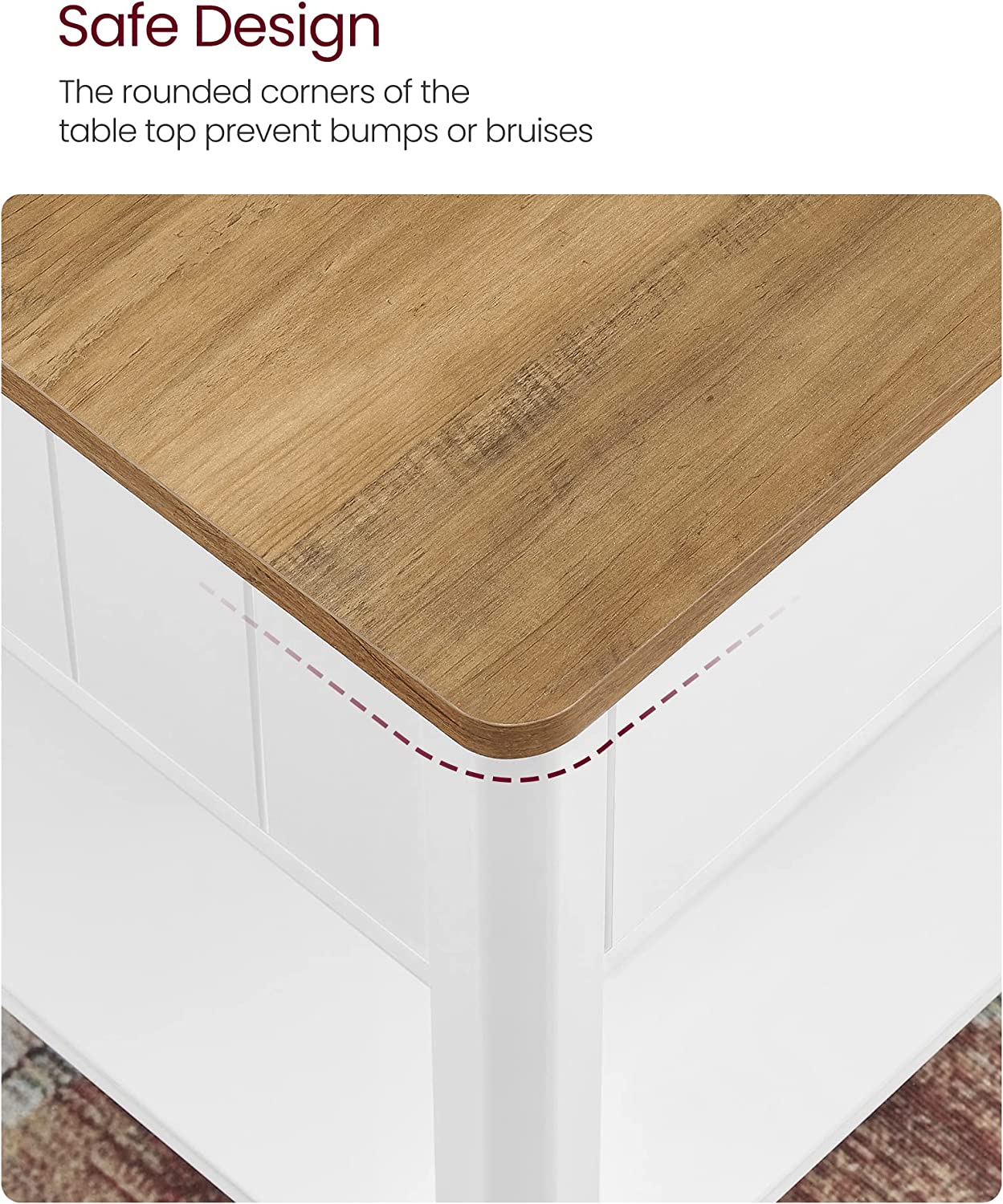 Couchtisch - Wohnzimmertisch - Sofa -Tisch - mit 2 großen Schubladen - braunes Weiß