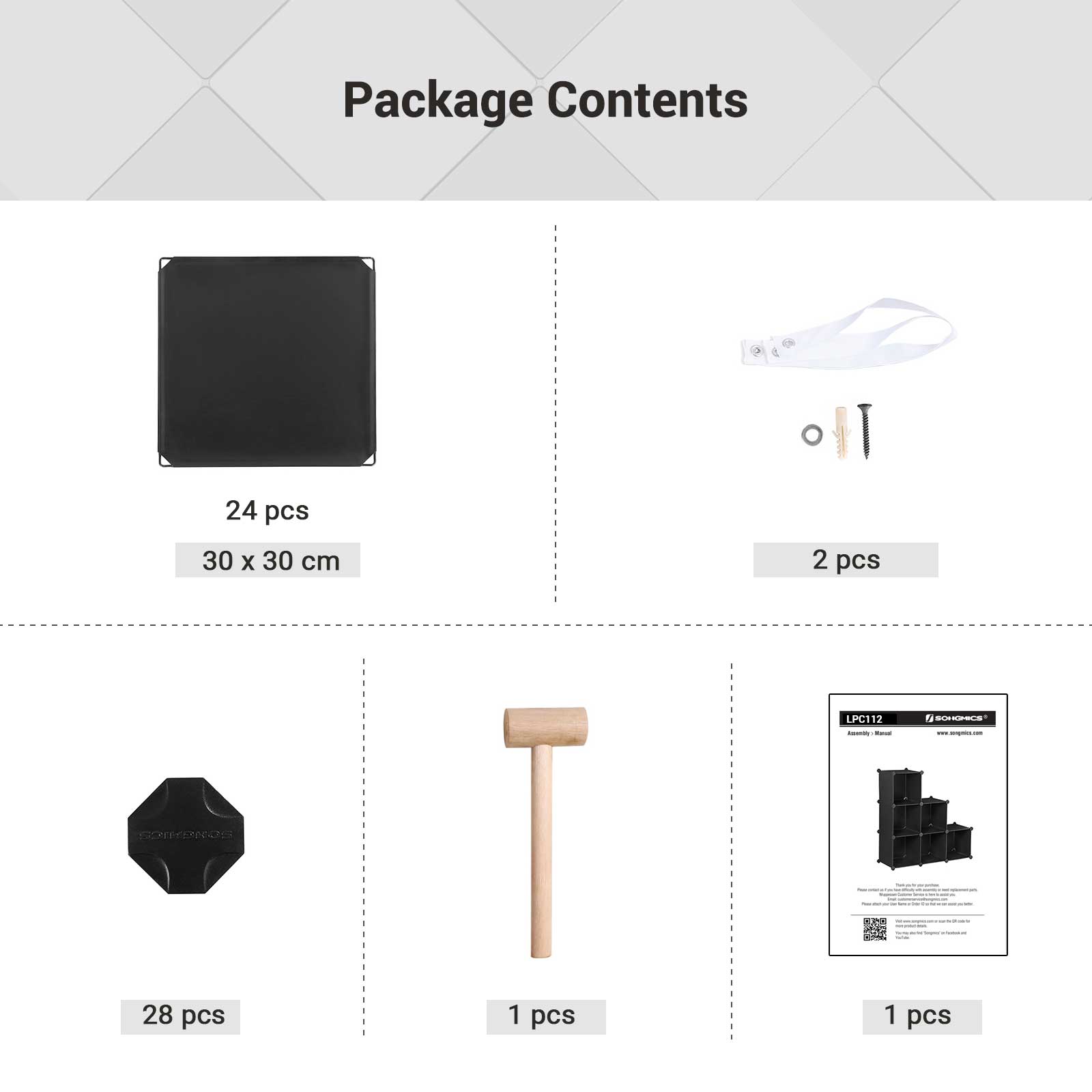 Aufbewahrungsgreifer - Würfelschrank - Kunststoff - 6 Fächer - Schwarz