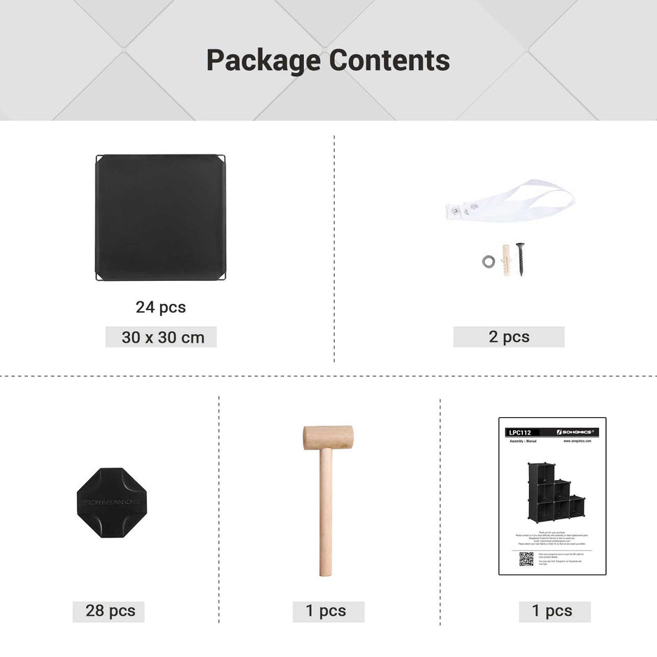 Aufbewahrungsgreifer - Würfelschrank - Kunststoff - 6 Fächer - Schwarz