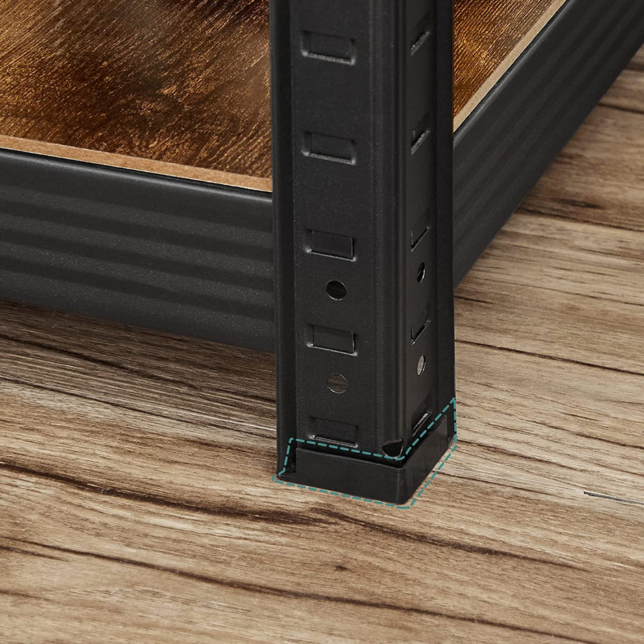 Lagerregale - Lagerschrank - Set von 2 - 5 Regalen - steuerpflichtig bis 400 kg - braunes Schwarz