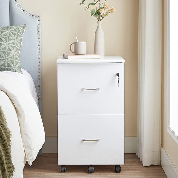 Archivschrank - Rollbehälter - mit verstellbaren Hangordnern - Weiß