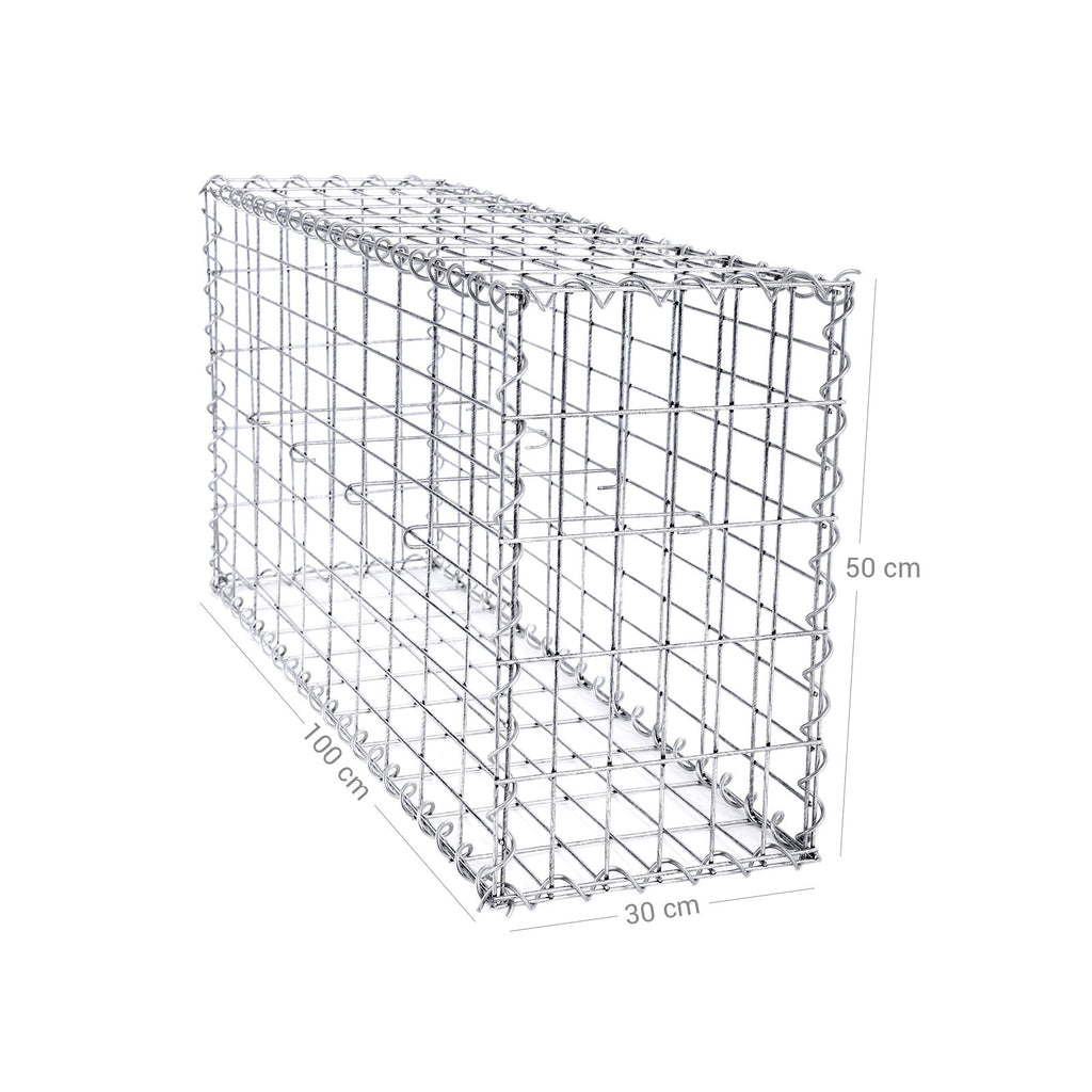 Schanskorf - Edelstahl Steenkarf - Gabion - 100 x 50 x 30 cm - Silber
