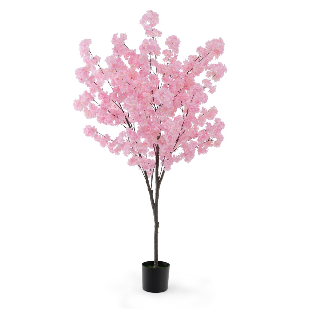Konstgjord – körsbärsblomma Konstväxt med blommor Konstträd i kruka – 190 cm – Rosa