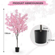 Konstgjord – körsbärsblomma Konstväxt med blommor Konstträd i kruka – 190 cm – Rosa