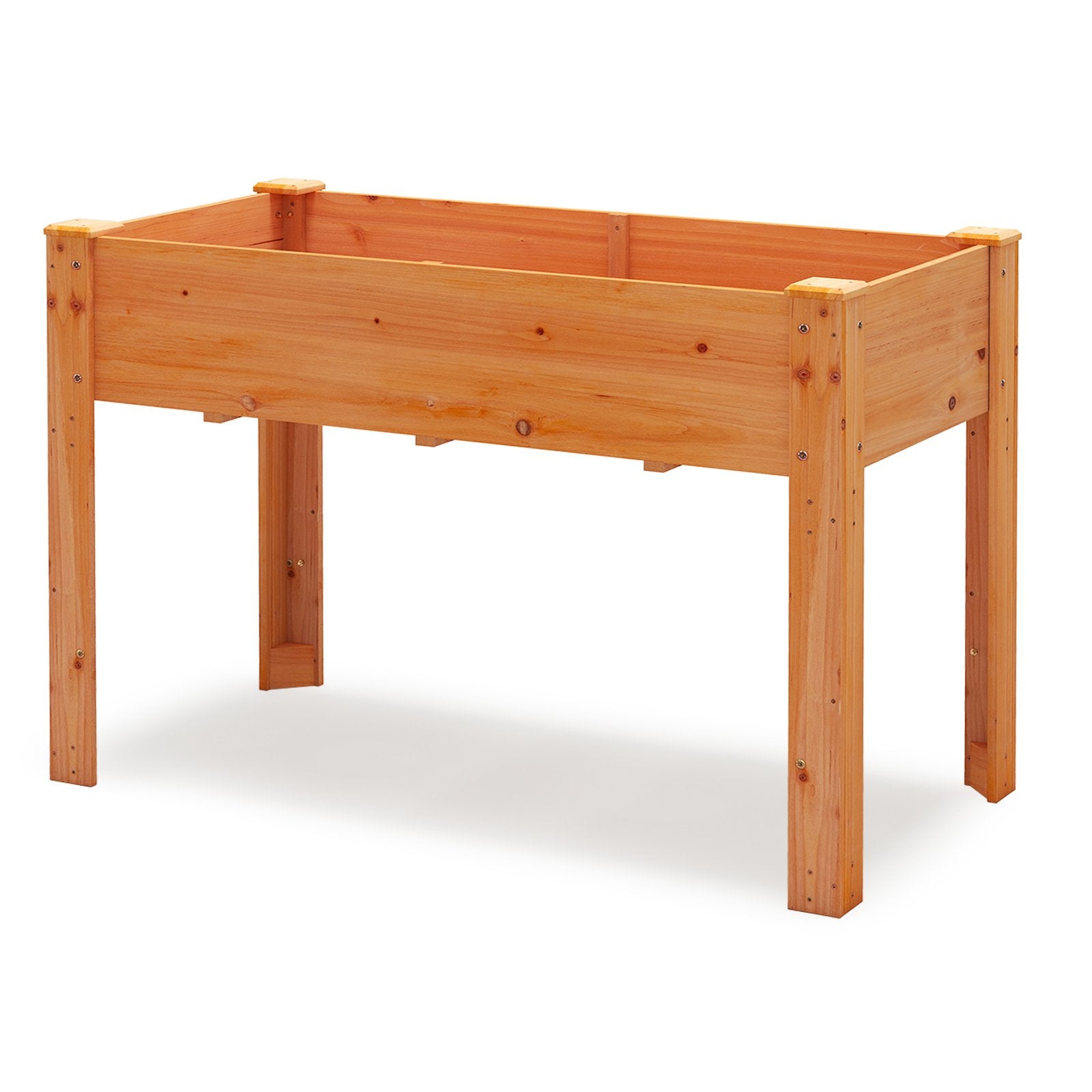 Höjdodling – Trä Förhöjd Trädgårdsbädd Planteringslåda med dräneringshål Grönsaksbädd Planteringsbädd rektangulär – 120 x 60 x 82 cm – Brun