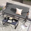 Trädgårdsbänk – för personer med mjuk glidande rörelse och andningsbart tygsäte gungbänk – 3 – Grå