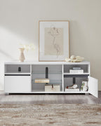 TV -Möbel - Fernsehtisch - mit offenen Regalen - LED -Beleuchtung - 160 cm