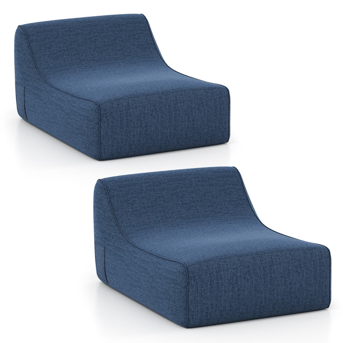 Uppblåsbar – lounge fåtölj ergonomisk lat soffa med avtagbar överdrag – Blå