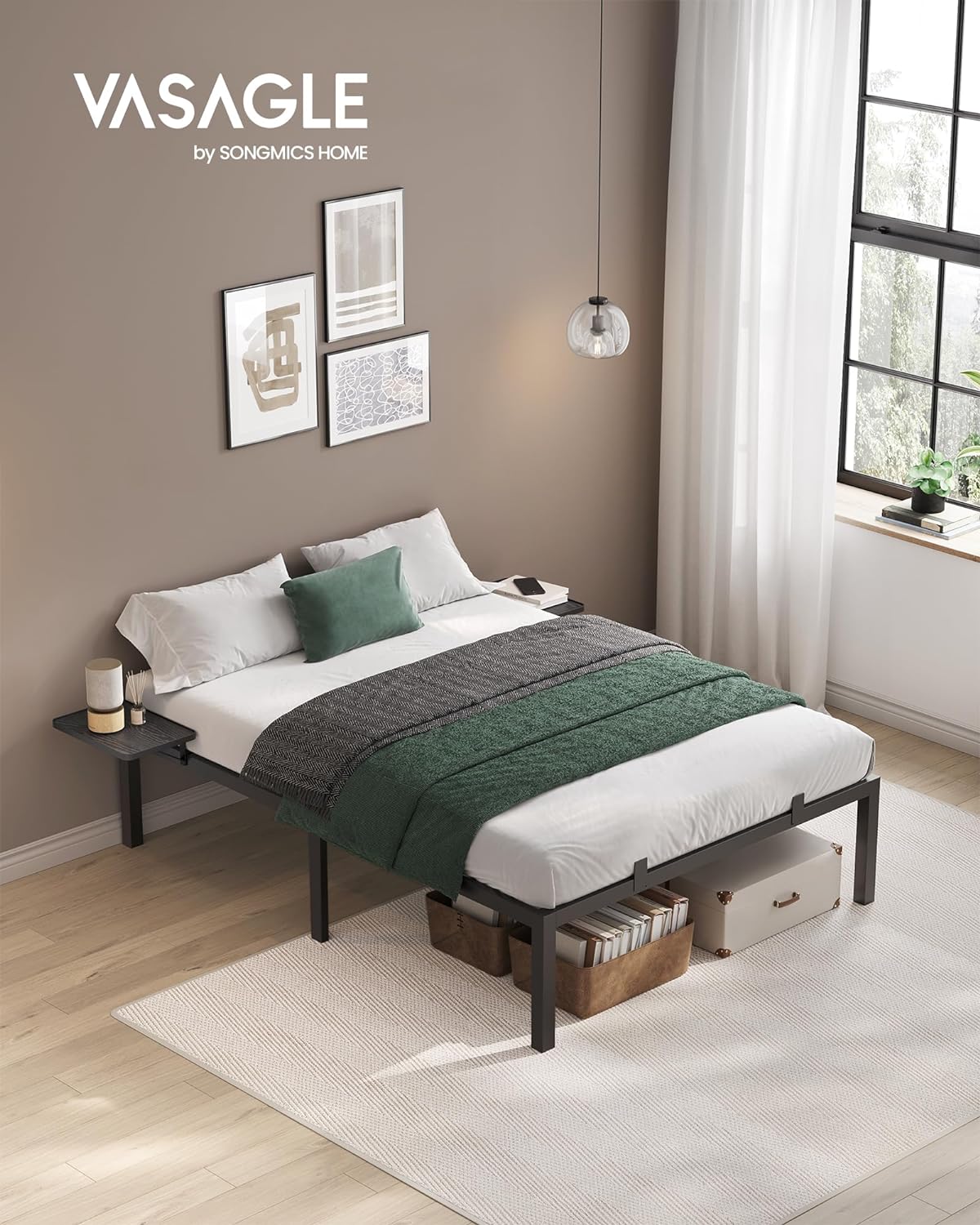 Bettrahmen - Metallrahmen - Doppelbett - 190 x 140 cm - schwarz