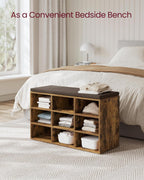 Schuhschrank - Schuhbank - 9 Fächer - mit Sitz - aus Holz - braun