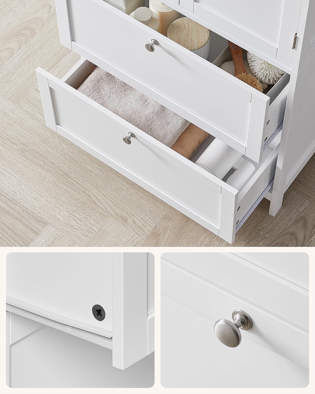 Badezimmerschrank - Wohnzimmerschrank - Türen - 2 Schubladen - Van Hout - Weiß