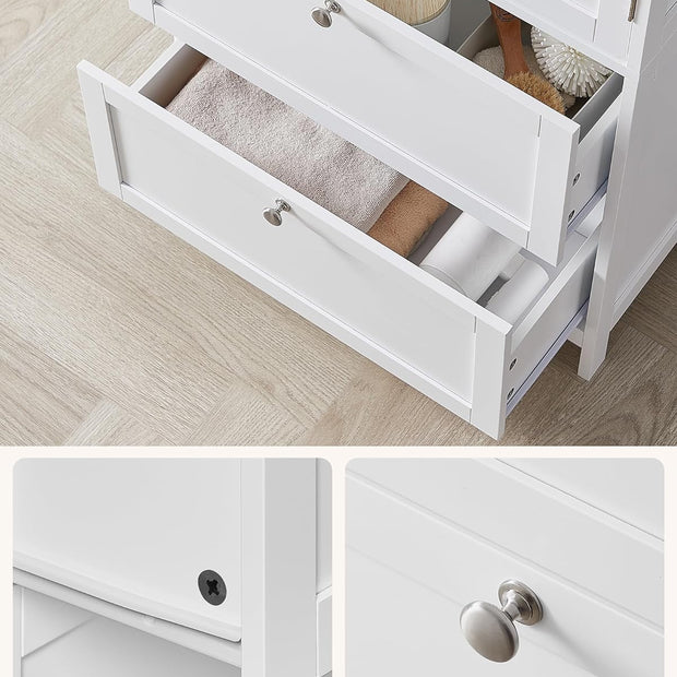 Badezimmerschrank - Wohnzimmerschrank - Türen - 2 Schubladen - Van Hout - Weiß