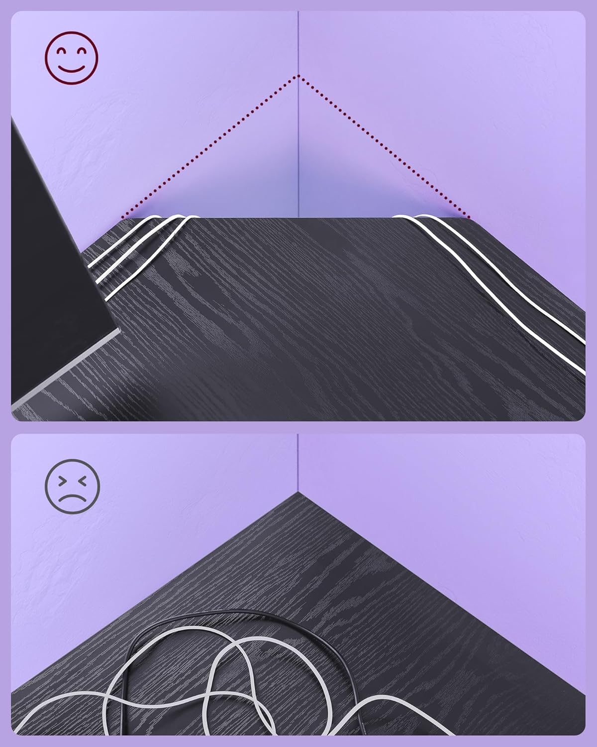 L-förmiger Schreibtisch, einfach eingerichtet