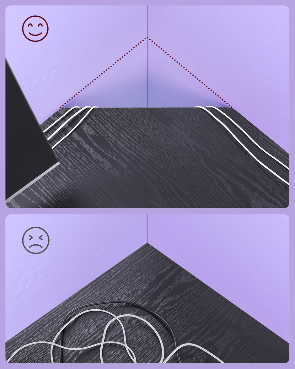 L-förmiger Schreibtisch, einfach eingerichtet