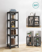 Kleine Rackbox - Wohnzimmerschrank - extra stark - 5 Level - Schwarz