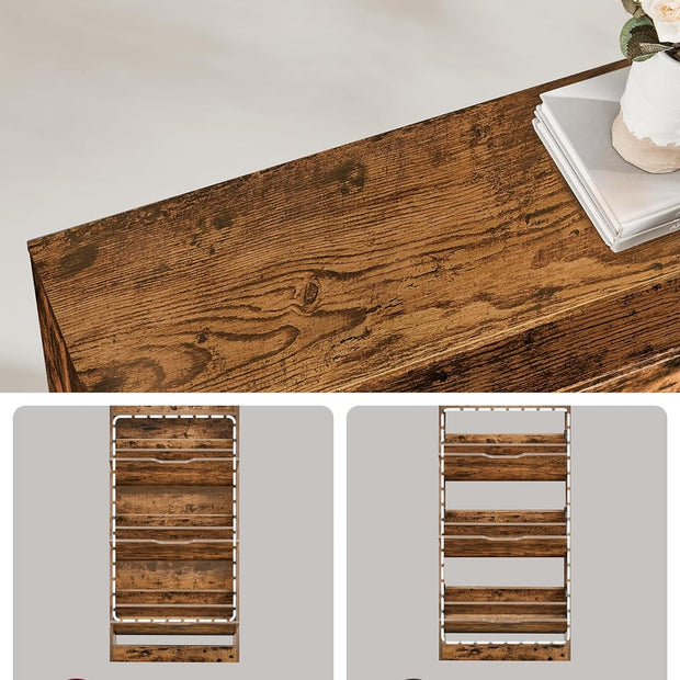 Schuhschrank - Aufbewahrungsschrank für Schuhe - 3 Fächer - aus Holz gemacht - braun