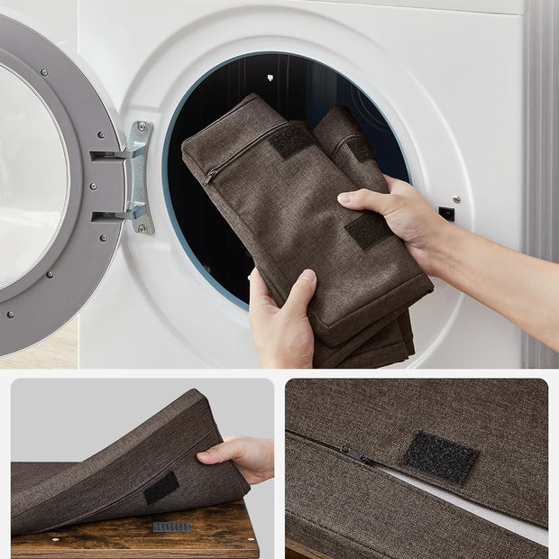 Schuhschrank - Schuhbank - 9 Fächer - mit Sitz - aus Holz - braun