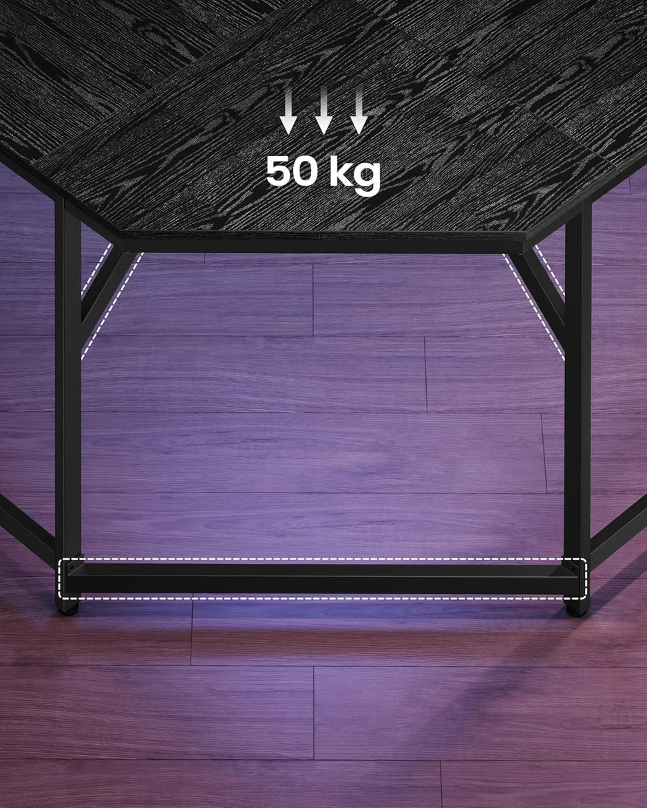 L-förmiger Schreibtisch, einfach eingerichtet