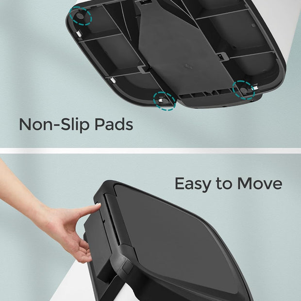 Müllbehälter - Abfallbehälter - 68Liter - Metall - mit Deckel - Weiß